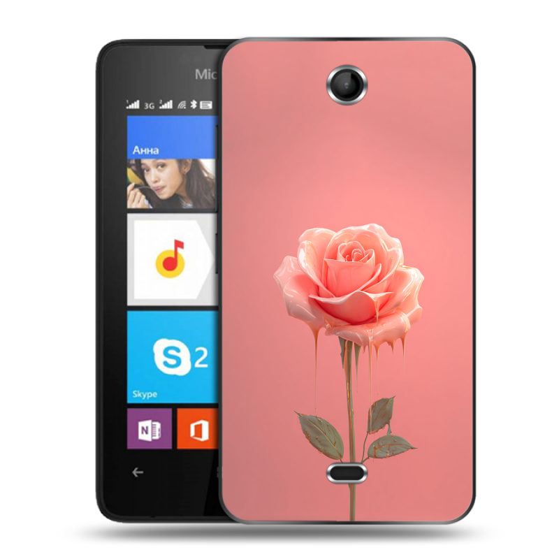 Силиконовый чехол на Microsoft Lumia 430 Dual SIM с принтом Розовая роза Силиконовый чехол на Microsoft Lumia 430 Dual SIM с принтом Розовая роза
