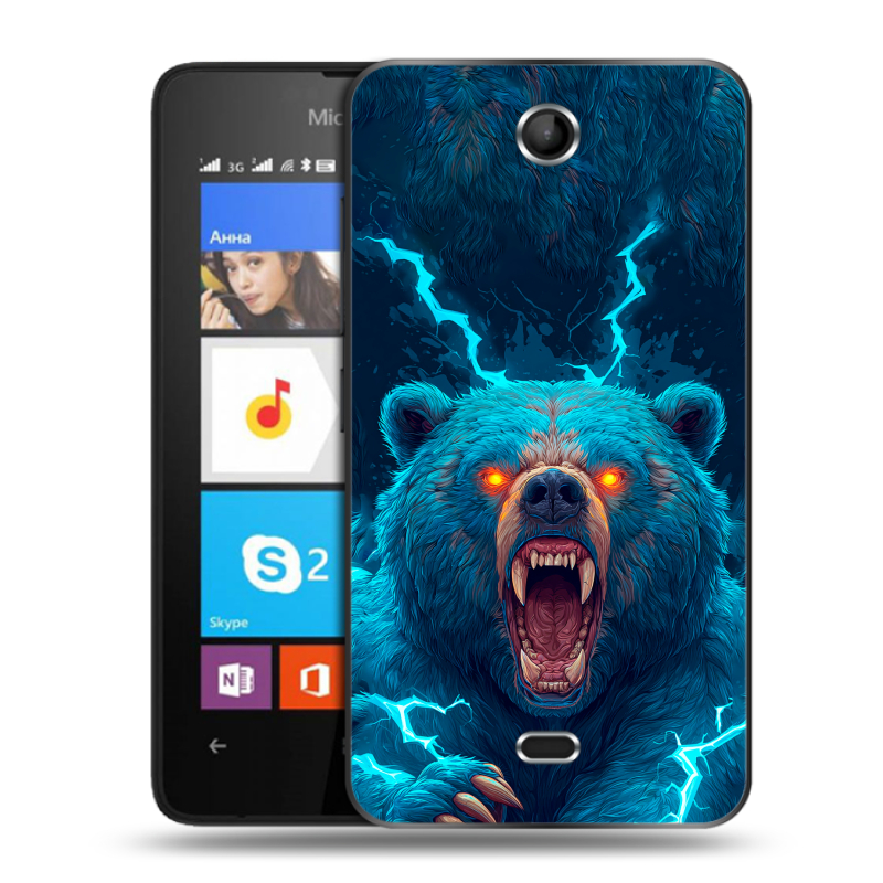 Силиконовый чехол на Microsoft Lumia 430 Dual SIM с принтом Медведь Силиконовый чехол на Microsoft Lumia 430 Dual SIM с принтом Медведь