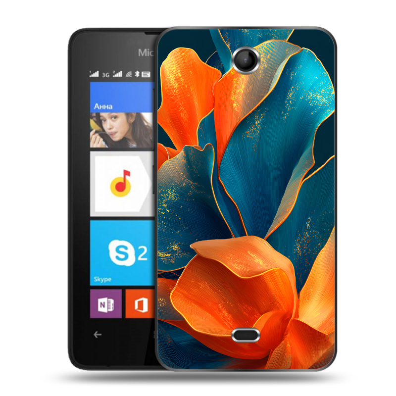 Силиконовый чехол на Microsoft Lumia 430 Dual SIM с принтом Цветы Силиконовый чехол на Microsoft Lumia 430 Dual SIM с принтом Цветы