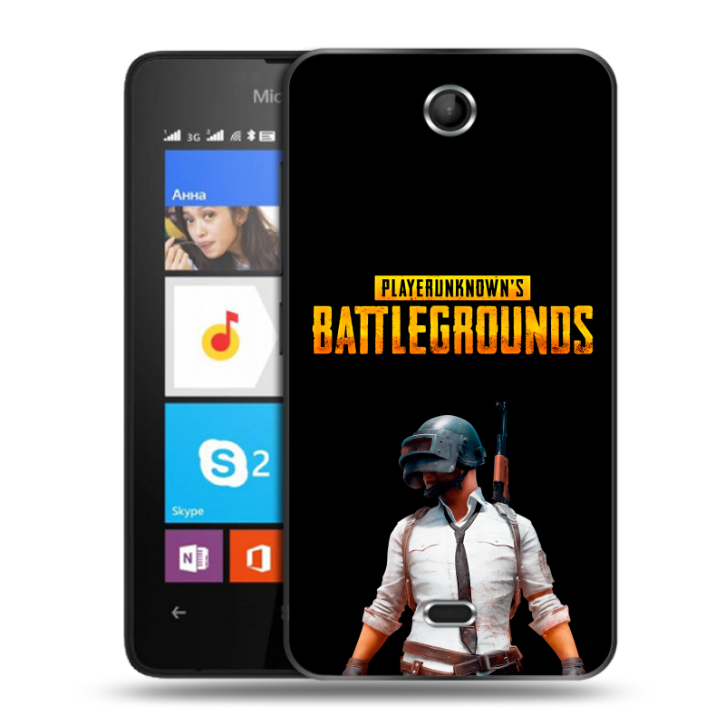 Силиконовый чехол на Microsoft Lumia 430 Dual SIM с принтом PUGB ПАГБ Силиконовый чехол на Microsoft Lumia 430 Dual SIM с принтом PUGB ПАГБ
