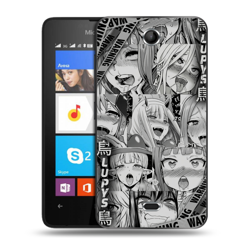 Силиконовый чехол на Microsoft Lumia 430 Dual SIM с принтом Ahegao Ахегао Аниме Силиконовый чехол на Microsoft Lumia 430 Dual SIM с принтом Ahegao Ахегао Аниме