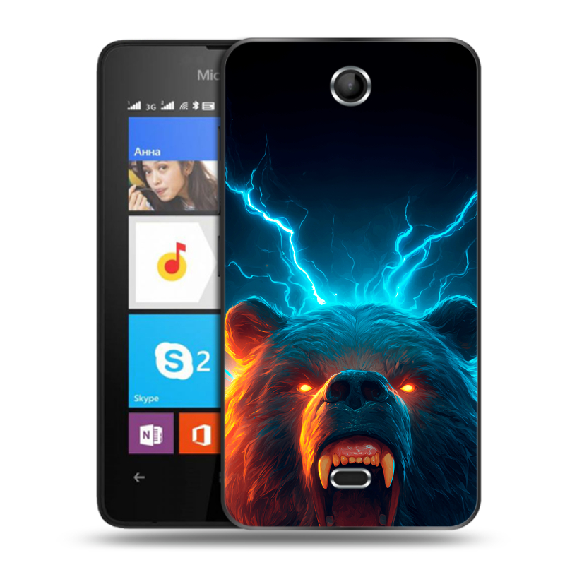Силиконовый чехол на Microsoft Lumia 430 Dual SIM с принтом Медведь Силиконовый чехол на Microsoft Lumia 430 Dual SIM с принтом Медведь