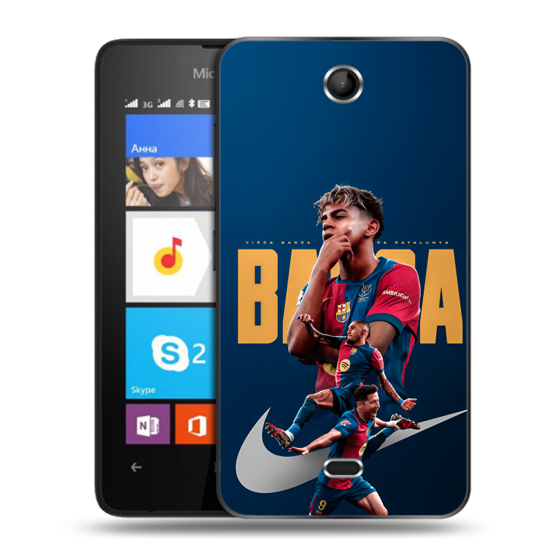Силиконовый чехол на Microsoft Lumia 430 Dual SIM с принтом Барселона Barca Yamal Силиконовый чехол на Microsoft Lumia 430 Dual SIM с принтом Барселона Barca Yamal