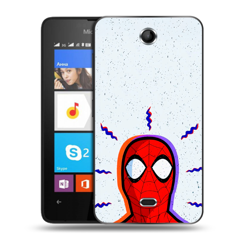 Силиконовый чехол на Microsoft Lumia 430 Dual SIM с принтом Spiderman Человек паук Силиконовый чехол на Microsoft Lumia 430 Dual SIM с принтом Spiderman Человек паук