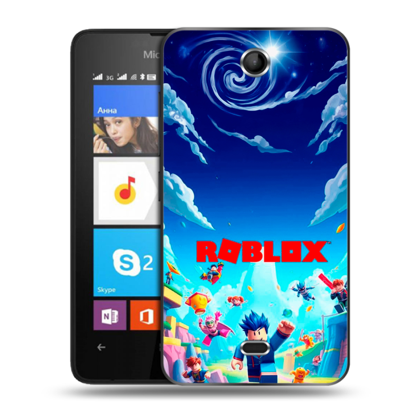 Силиконовый чехол на Microsoft Lumia 430 Dual SIM с принтом Roblox Роблокс Силиконовый чехол на Microsoft Lumia 430 Dual SIM с принтом Roblox Роблокс