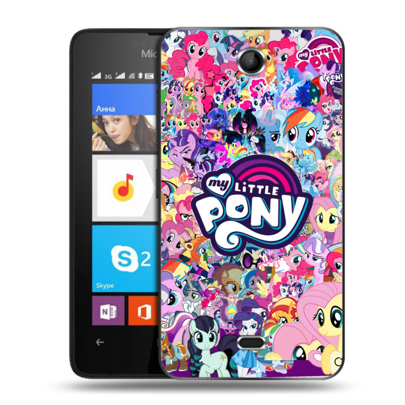 Силиконовый чехол на Microsoft Lumia 430 Dual SIM с принтом My little pony Дружба чудо Силиконовый чехол на Microsoft Lumia 430 Dual SIM с принтом My little pony Дружба чудо