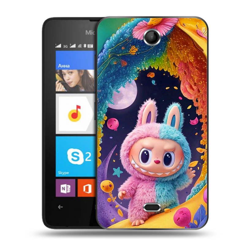 Силиконовый чехол на Microsoft Lumia 430 Dual SIM с принтом Labubu Лабубу Силиконовый чехол на Microsoft Lumia 430 Dual SIM с принтом Labubu Лабубу
