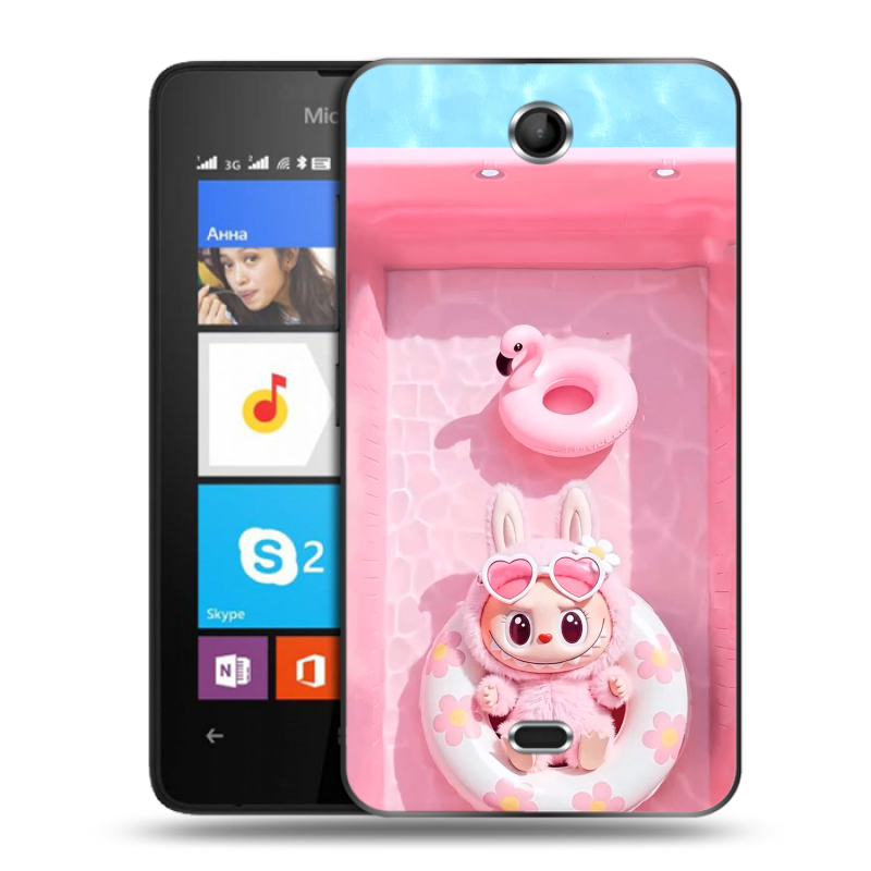 Силиконовый чехол на Microsoft Lumia 430 Dual SIM с принтом Labubu Лабубу Силиконовый чехол на Microsoft Lumia 430 Dual SIM с принтом Labubu Лабубу