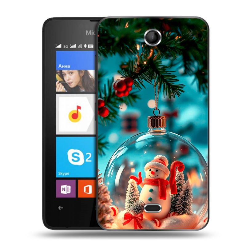 Силиконовый чехол на Microsoft Lumia 430 Dual SIM с принтом Новый год Силиконовый чехол на Microsoft Lumia 430 Dual SIM с принтом Новый год