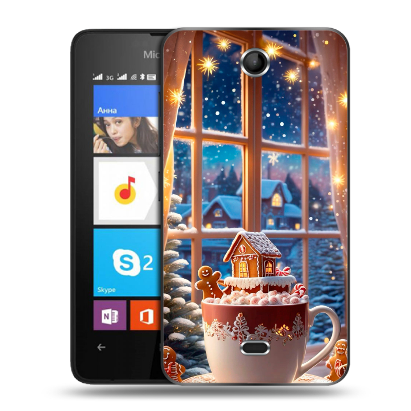 Силиконовый чехол на Microsoft Lumia 430 Dual SIM с принтом Новый год Силиконовый чехол на Microsoft Lumia 430 Dual SIM с принтом Новый год