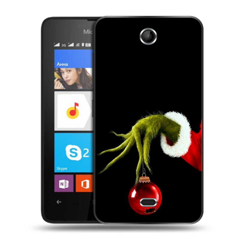 Силиконовый чехол на Microsoft Lumia 430 Dual SIM с принтом Новый год Гринч Силиконовый чехол на Microsoft Lumia 430 Dual SIM с принтом Новый год Гринч