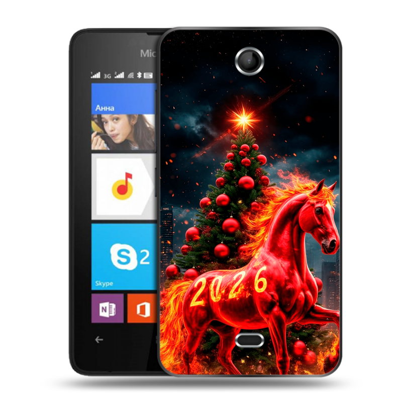 Силиконовый чехол на Microsoft Lumia 430 Dual SIM с принтом Новый год Силиконовый чехол на Microsoft Lumia 430 Dual SIM с принтом Новый год