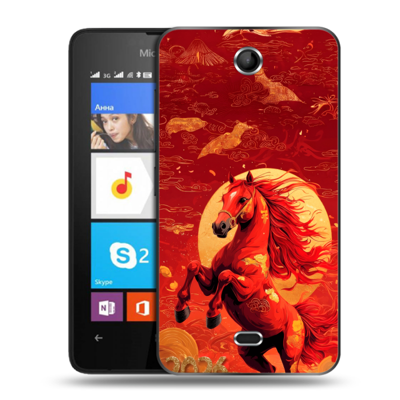 Силиконовый чехол на Microsoft Lumia 430 Dual SIM с принтом Новый год Силиконовый чехол на Microsoft Lumia 430 Dual SIM с принтом Новый год