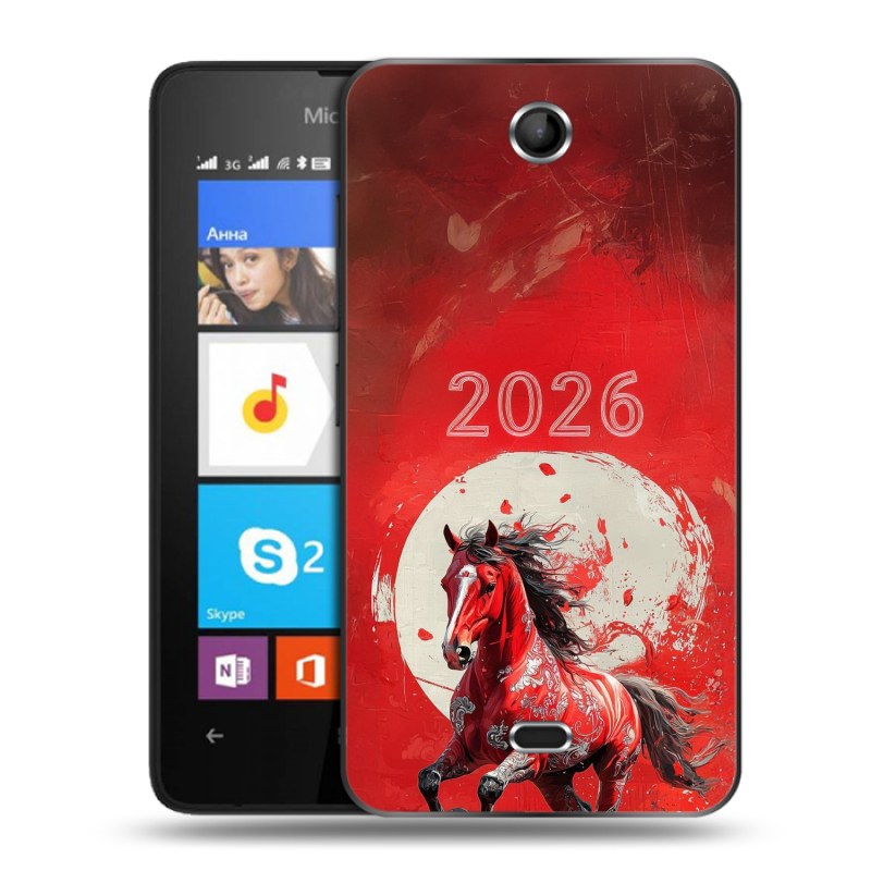 Силиконовый чехол на Microsoft Lumia 430 Dual SIM с принтом Новый год Силиконовый чехол на Microsoft Lumia 430 Dual SIM с принтом Новый год