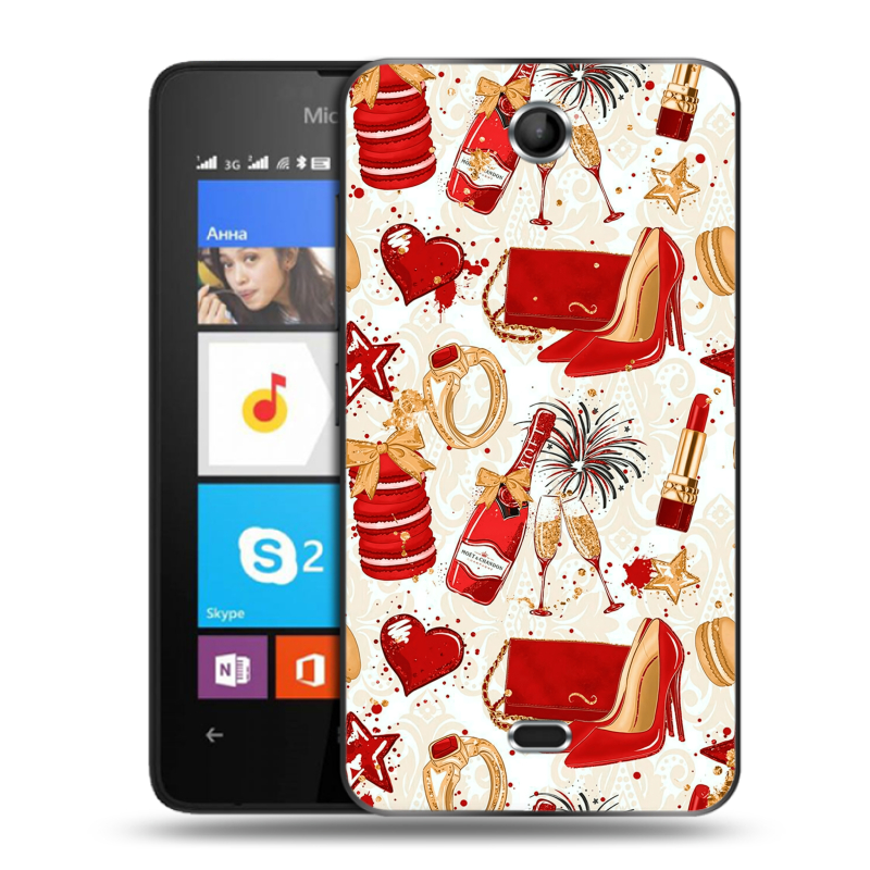 Силиконовый чехол на Microsoft Lumia 430 Dual SIM с принтом Новый год Силиконовый чехол на Microsoft Lumia 430 Dual SIM с принтом Новый год