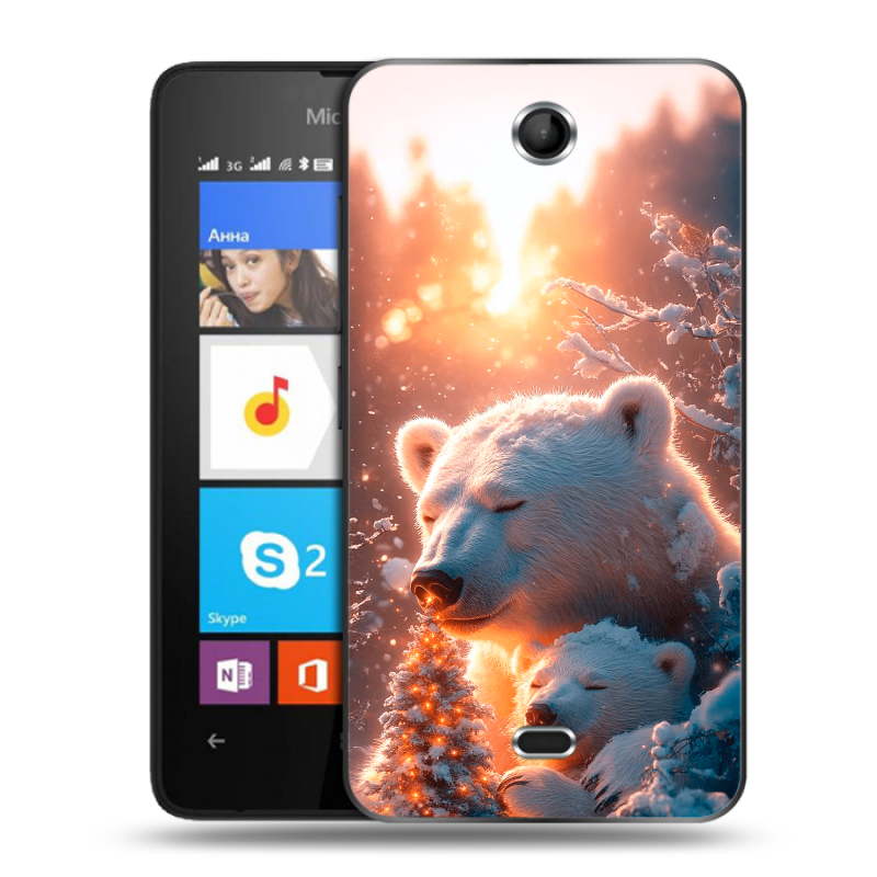 Силиконовый чехол на Microsoft Lumia 430 Dual SIM с принтом Новый год Силиконовый чехол на Microsoft Lumia 430 Dual SIM с принтом Новый год