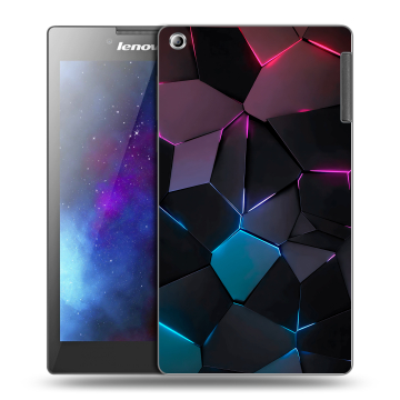 Силиконовый чехол на планшета Lenovo Tab 2 A7-30 с принтом Геометрия неона Силиконовый чехол на планшета Lenovo Tab 2 A7-30 с принтом Геометрия неона