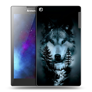 Силиконовый чехол на планшета Lenovo Tab 2 A7-30 с принтом Лесной волк Силиконовый чехол на планшета Lenovo Tab 2 A7-30 с принтом Лесной волк
