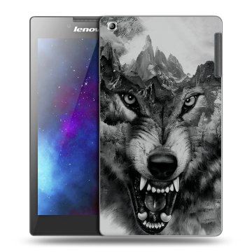Силиконовый чехол на планшета Lenovo Tab 2 A7-30 с принтом Волк Силиконовый чехол на планшета Lenovo Tab 2 A7-30 с принтом Волк