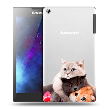 Силиконовый чехол на планшета Lenovo Tab 2 A7-30 с принтом Кошки Силиконовый чехол на планшета Lenovo Tab 2 A7-30 с принтом Кошки