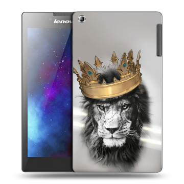 Силиконовый чехол на планшета Lenovo Tab 2 A7-30 с принтом Лев с короной Силиконовый чехол на планшета Lenovo Tab 2 A7-30 с принтом Лев с короной