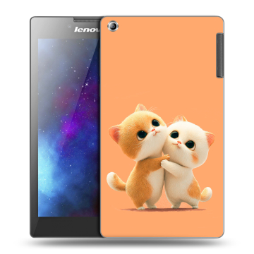 Силиконовый чехол на планшета Lenovo Tab 2 A7-30 с принтом Милые котики Силиконовый чехол на планшета Lenovo Tab 2 A7-30 с принтом Милые котики