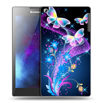 Силиконовый чехол на Lenovo Tab 2 A7-30 с принтом Бабочки