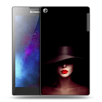 Силиконовый чехол на Lenovo Tab 2 A7-30 с принтом Девушка в шляпе