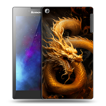 Силиконовый чехол на Lenovo Tab 2 A7-30 с принтом Золотой дракон