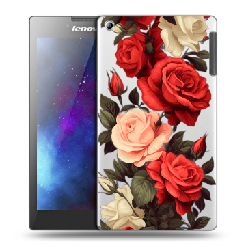 Силиконовый чехол на Lenovo Tab 2 A7-30 с принтом Розы