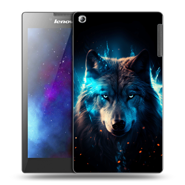 Силиконовый чехол на Lenovo Tab 2 A7-30 с принтом Волк ночной Силиконовый чехол на Lenovo Tab 2 A7-30 с принтом Волк ночной