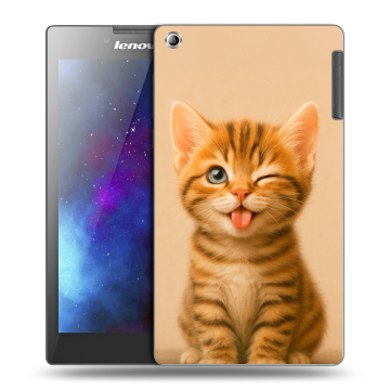 Силиконовый чехол на Lenovo Tab 2 A7-30 с принтом котенок