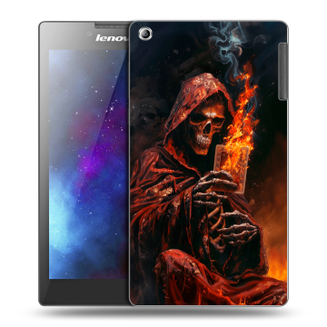 Силиконовый чехол на Lenovo Tab 2 A7-30 с принтом Скелет и карты
