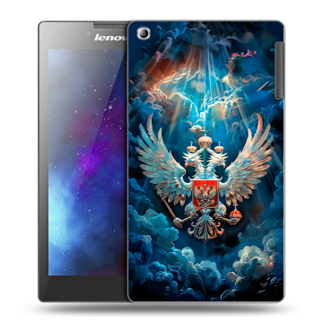 Силиконовый чехол на Lenovo Tab 2 A7-30 с принтом Герб флаг России