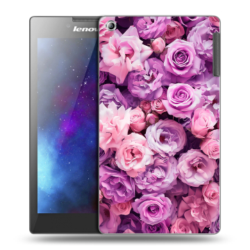 Силиконовый чехол на Lenovo Tab 2 A7-30 с принтом лавандовые розы