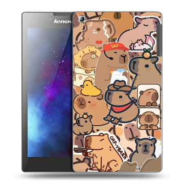 Силиконовый чехол на Lenovo Tab 2 A7-30 с принтом капибара