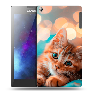 Силиконовый чехол на Lenovo Tab 2 A7-30 с принтом котик