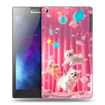 Силиконовый чехол на Lenovo Tab 2 A7-30 с принтом милые котики
