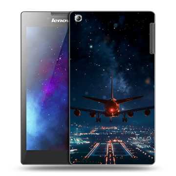 Силиконовый чехол на Lenovo Tab 2 A7-30 с принтом самолет
