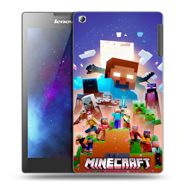 Силиконовый чехол на Lenovo Tab 2 A7-30 с принтом Майнкрафт Minecraft