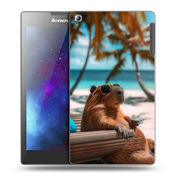 Силиконовый чехол на Lenovo Tab 2 A7-30 с принтом Капибара