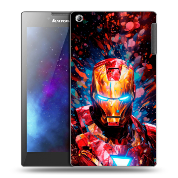 Силиконовый чехол на Lenovo Tab 2 A7-30 с принтом Железный человек Ironman