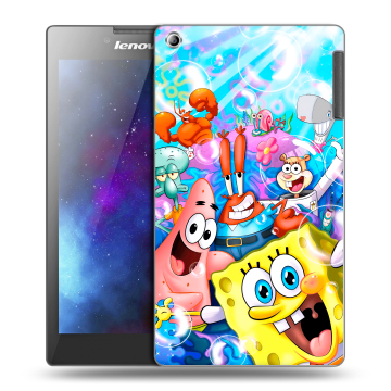 Силиконовый чехол на Lenovo Tab 2 A7-30 с принтом спанчбоб спанч боб
