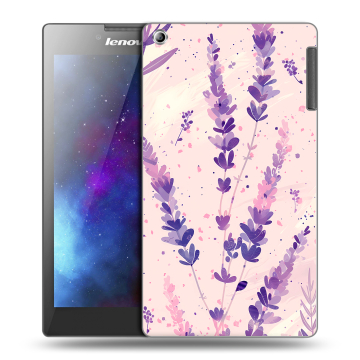Силиконовый чехол на Lenovo Tab 2 A7-30 с принтом цветы лаванда