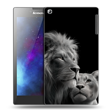 Силиконовый чехол на Lenovo Tab 2 A7-30 с принтом Лев кошки