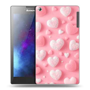 Силиконовый чехол на Lenovo Tab 2 A7-30 с принтом Сердечки