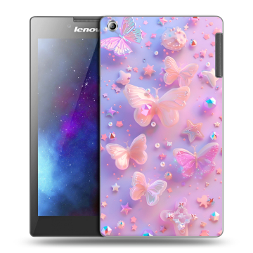 Силиконовый чехол на Lenovo Tab 2 A7-30 с принтом Бабочки Силиконовый чехол на Lenovo Tab 2 A7-30 с принтом Бабочки
