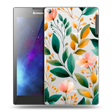 Силиконовый чехол на Lenovo Tab 2 A7-30 с принтом Цветы паттерн