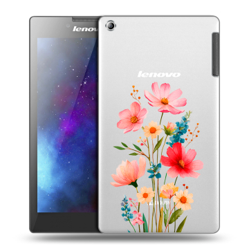 Силиконовый чехол на Lenovo Tab 2 A7-30 с принтом Цветы