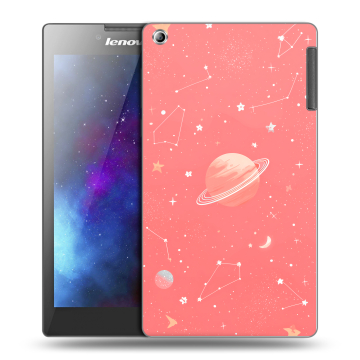 Силиконовый чехол на Lenovo Tab 2 A7-30 с принтом Розовый космос